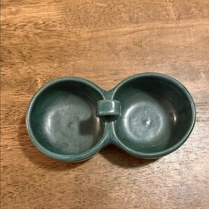 Green Ceramic Double Bowl